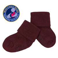 Babysoy Modern Stay on Socks Burgundy