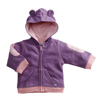 Basic Bunny Ears Fleece Hoodie Eggplant