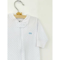 Blue Dotted Baby Pajama Front Closed