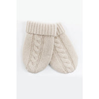 Cashmere Cable Mittens - Ivory