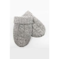 Cashmere Cable Mittens - Light Grey