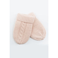 Cashmere Cable Mittens - Soft Pink