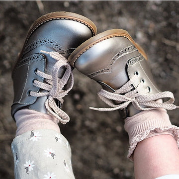 Children's silver leather boots 1