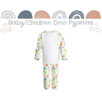 Dinosaur Print Long Sleeve Baby/Children Pyjama Set 2