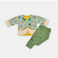 Ethnic jacket shrug in jacquard cotton witj pyjama