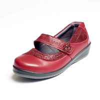 Frances Extra Wide Ladies Comfort Shoe 4E-6E Burgumdy