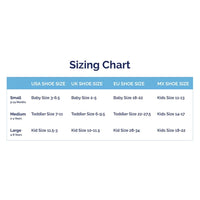 Grip Socks for Kids (12 Pairs) Size Chart