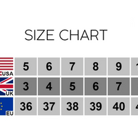 Size Chart - Kaiya Low Heel Military Boots Side Zip & Lace Up In Black