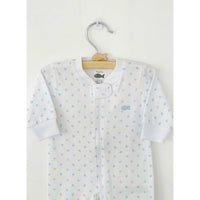Light Blue Leaves Zipped Pajama Front