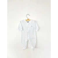 Light Blue Leaves Zipped Pajama
