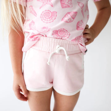 Lola & Taylor - Girls Organic Cotton Retro Shorts - Soft Pink