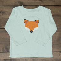 Organic Cotton Caribbean Teal Fox Long Sleeve Tee