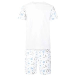 Star Print Short Sleeve Baby/Childrens Pyjamas Light Blue