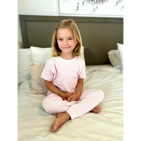 Stripped White & Pink Pajamas - Weared by a girl