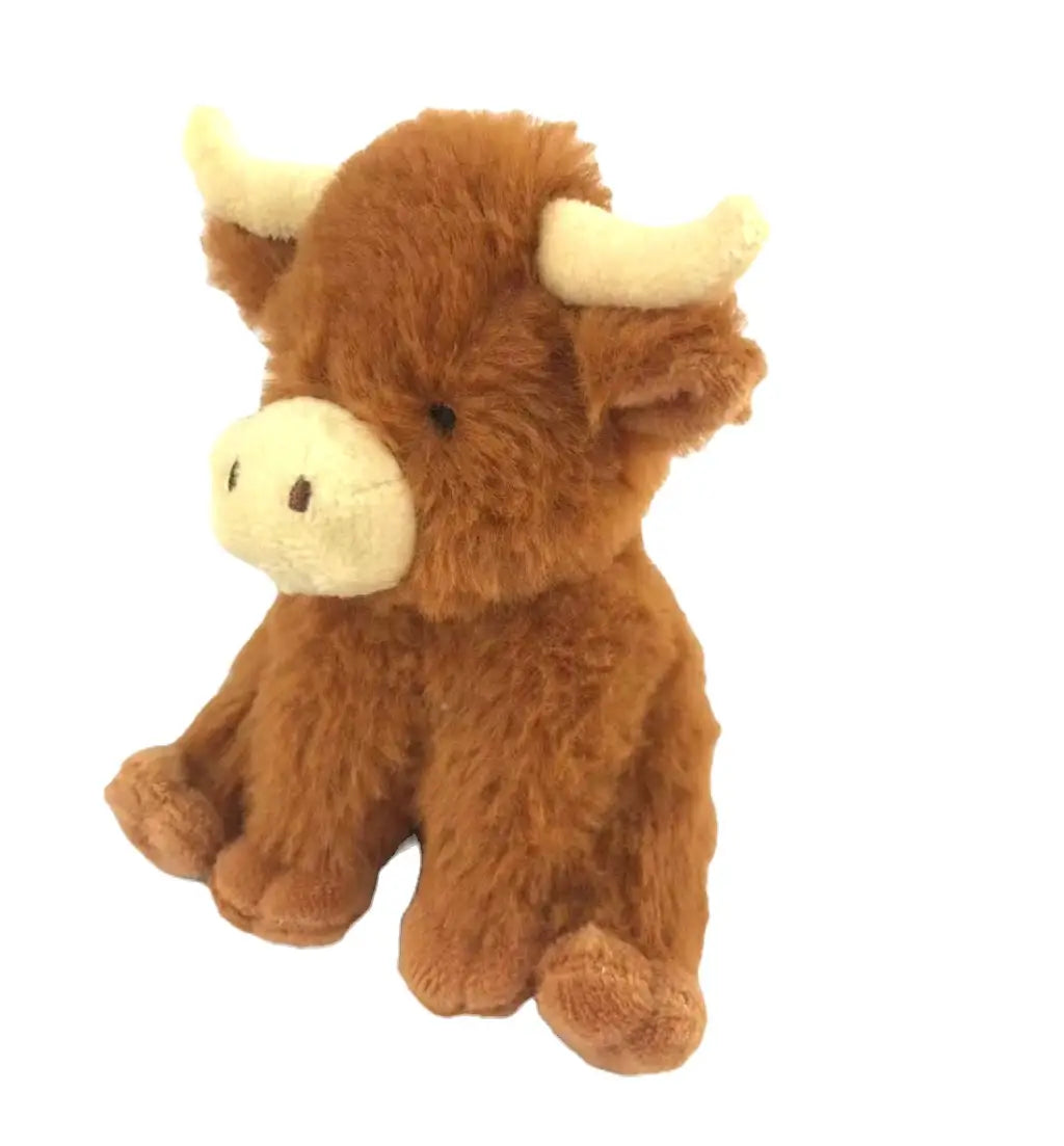 Mini Highland Longhorn Cow Plush Baby Soft Toy