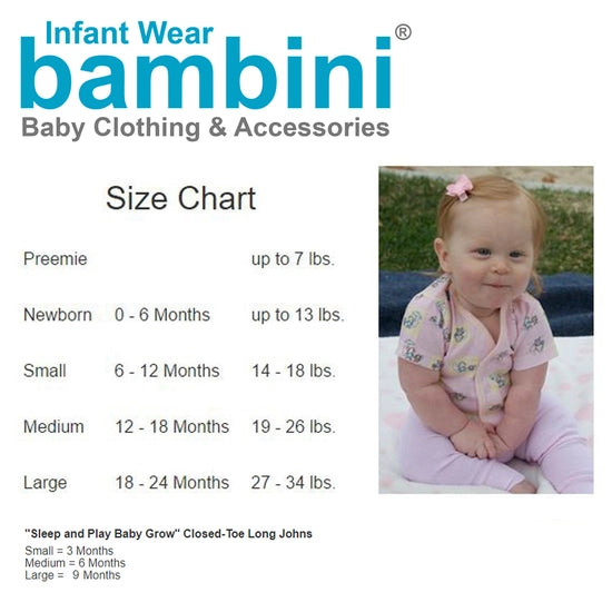 Bambini White Pants - Size Charts