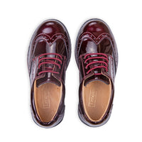 Lace Up Brogues for Boys and Girls Burgundy