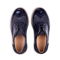 Lace Up Brogues for Boys and Girls Navy