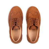 Lace Up Brogues for Boys and Girls Tan