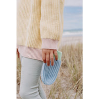 Sky Sea Contrast Knit Mittens 3