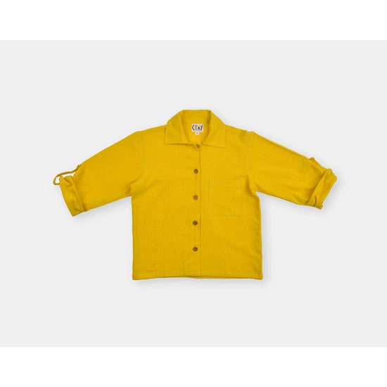 Unisex full sleeves crush cotton shirt Honeycomb Yellow