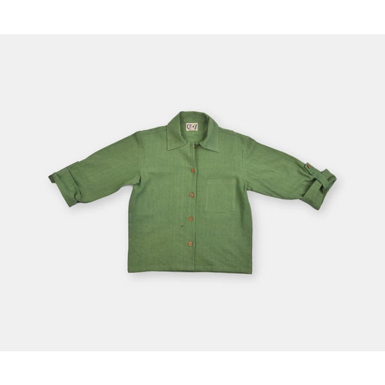 Unisex full sleeves crush cotton shirt Olive